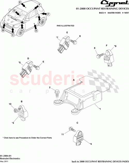 Part Diagram for Aston Martin 89831-33020
