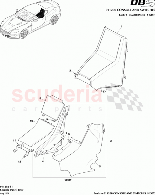 Part Diagram for Aston Martin 8D33-045A12-AEW
