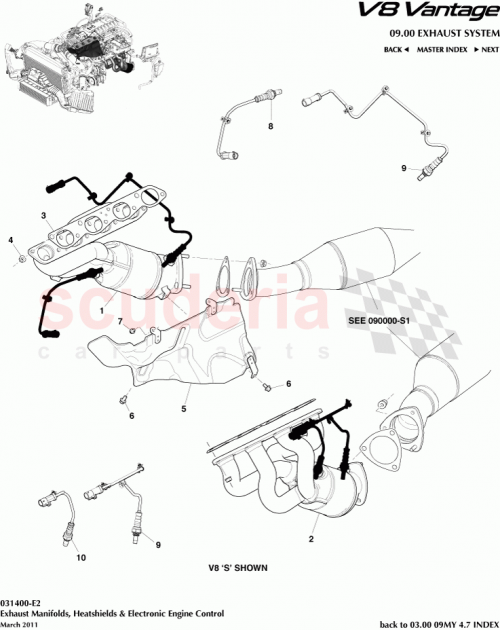 Part Diagram for Aston Martin 6G33-9F472-AA