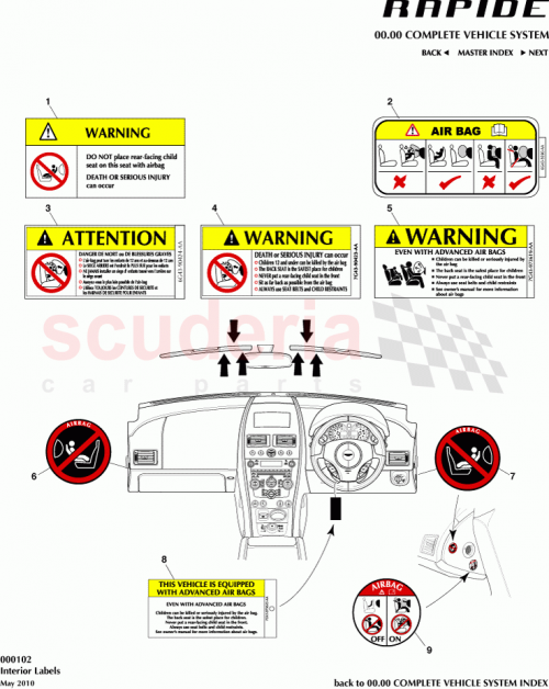 Part Diagram for Aston Martin 9G33-14B372-AA