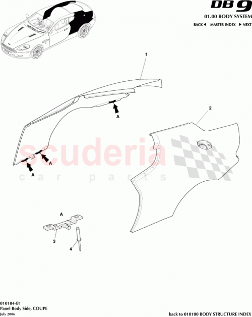 Part Diagram for Aston Martin 701580-PK