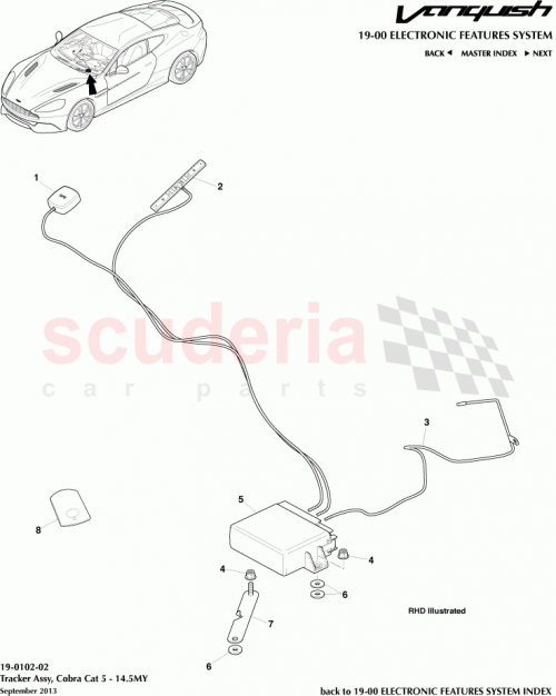 Part Diagram for Aston Martin EG33-10E921-AA