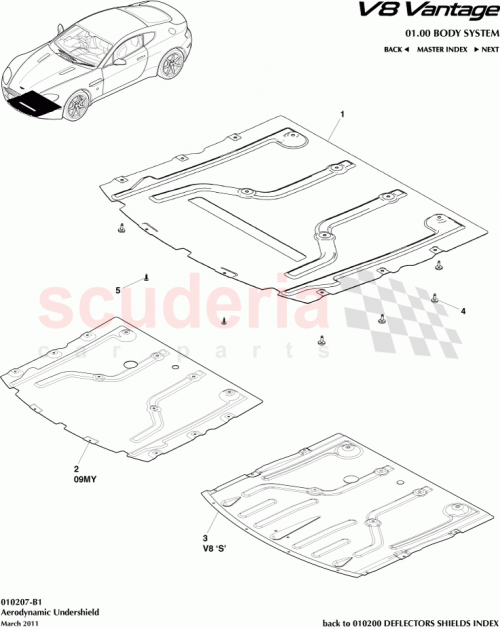 Part Diagram for Aston Martin 9G33-5E209-AA