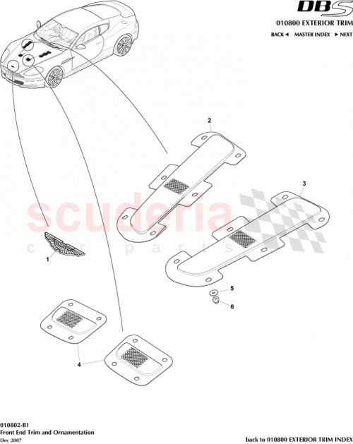 Part Diagram for Aston Martin BD33-16A758-AA