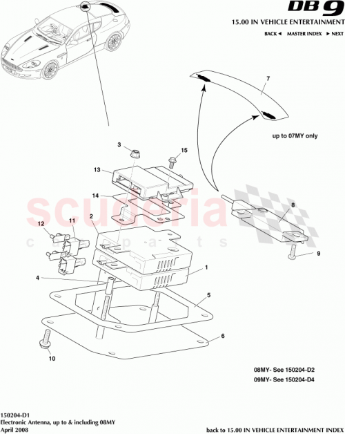 Part Diagram for Aston Martin 6G33-14D417-AA