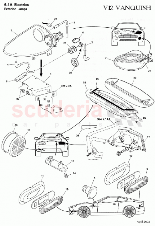 Part Diagram for Aston Martin 1R12-37-10129