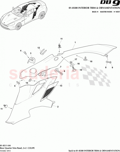 Part Diagram for Aston Martin 4G43-24859-ADW