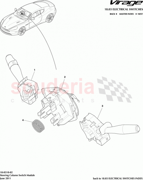 Part Diagram for Aston Martin 1X4314A664AC