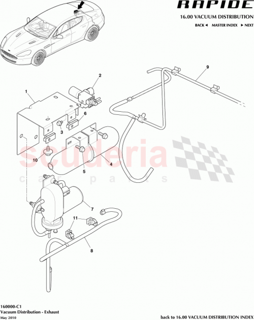 Part Diagram for Aston Martin 707004