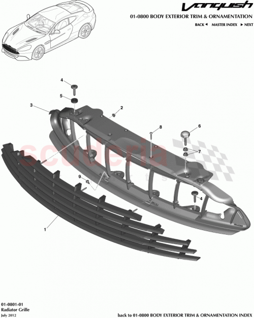 Part Diagram for Aston Martin CD33-8190-AD