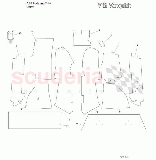 Part Diagram for Aston Martin 1R12834511ABW