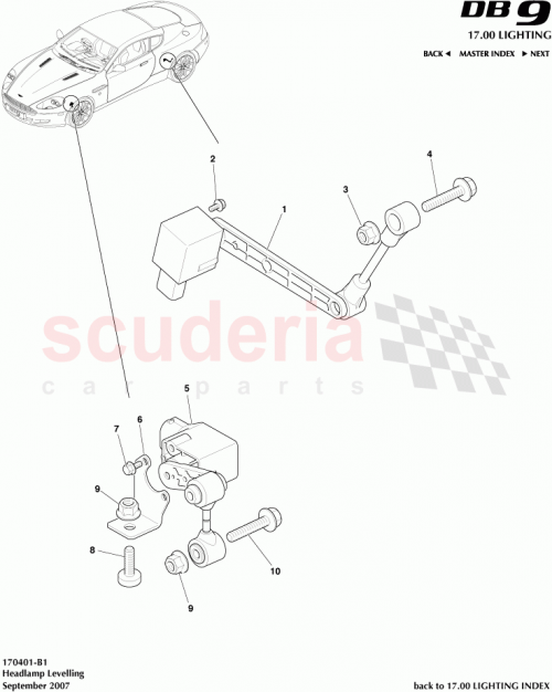 Part Diagram for Aston Martin 4G43-37-10030