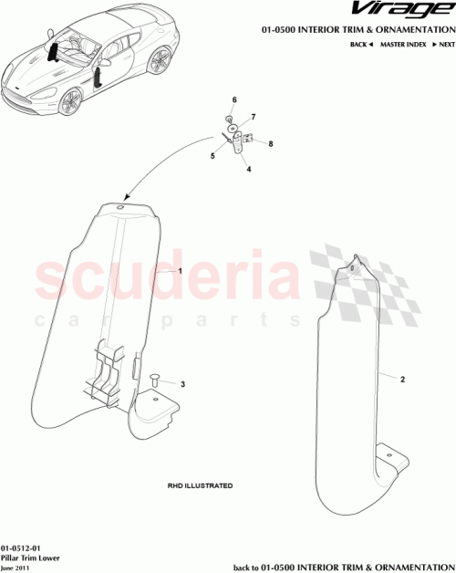 Part Diagram for Aston Martin 8D3302349ABW