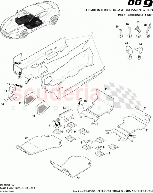 Part Diagram for Aston Martin DD43-281B10-DAW