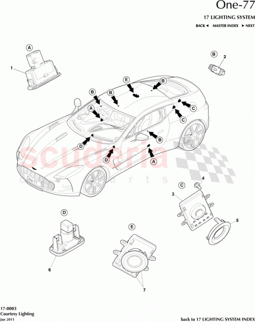 Part Diagram for Aston Martin AY93-13D764-AA