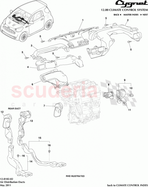 Part Diagram for Aston Martin 55085-74010