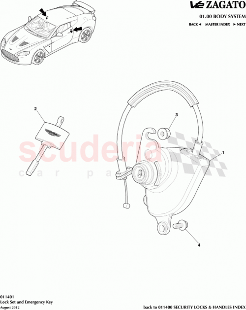 Part Diagram for Aston Martin 8D33-654024-AA/B