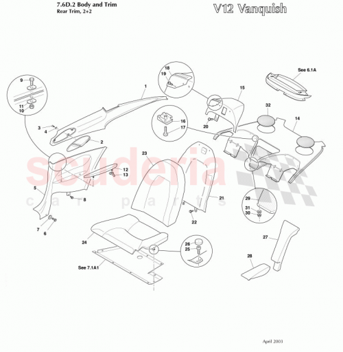 Part Diagram for Aston Martin 695613