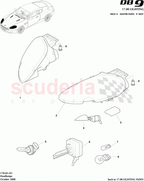 Part Diagram for Aston Martin 4G43-13W030-BE