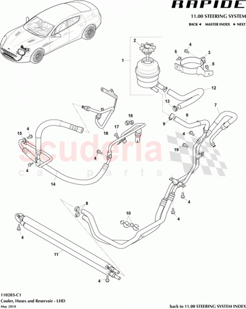 Part Diagram for Aston Martin AD43-3E525-AA