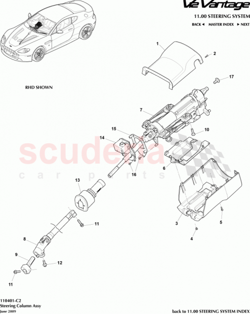 Part Diagram for Aston Martin 701353