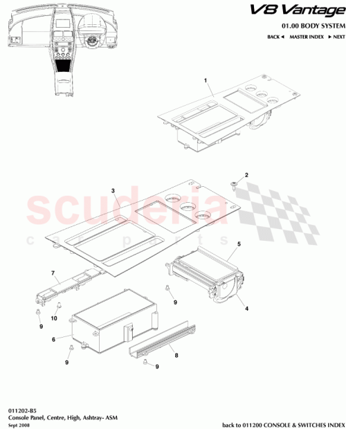 Part Diagram for Aston Martin 6G33-045A66-RA