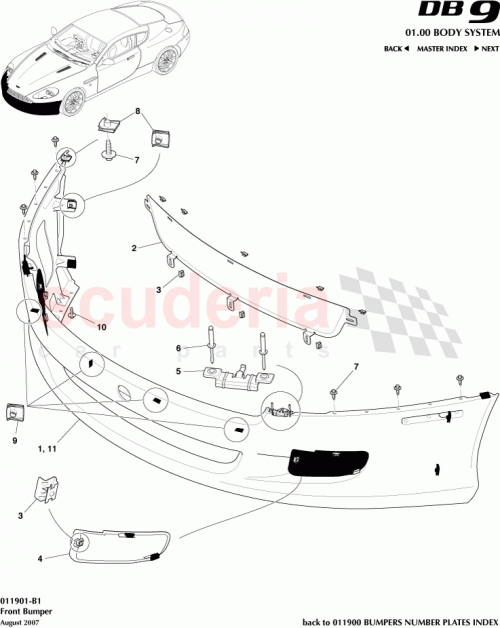 Part Diagram for Aston Martin 4G43-8191-AA-PK
