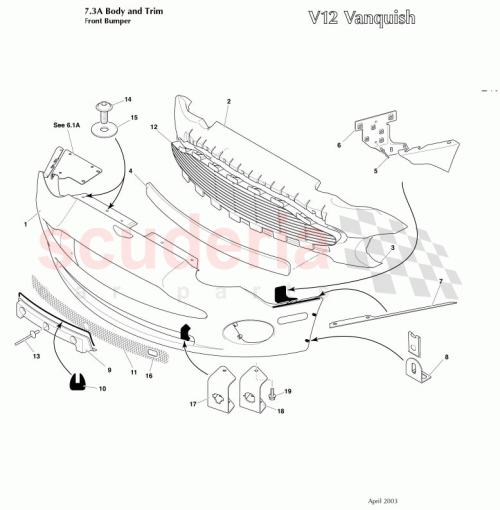 Part Diagram for Aston Martin 1R12-710135-AE