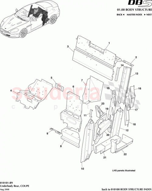 Part Diagram for Aston Martin P08G43-C20415-AC