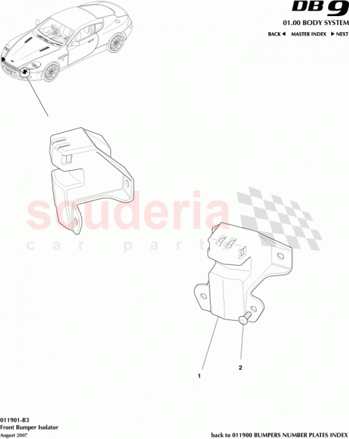 Part Diagram for Aston Martin 4G43-17E936-AB