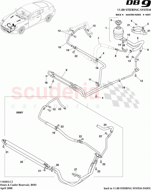 Part Diagram for Aston Martin 4G43-3A719-BE