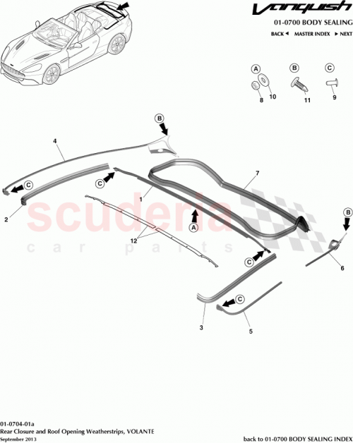 Part Diagram for Aston Martin CD33-C43720-AB