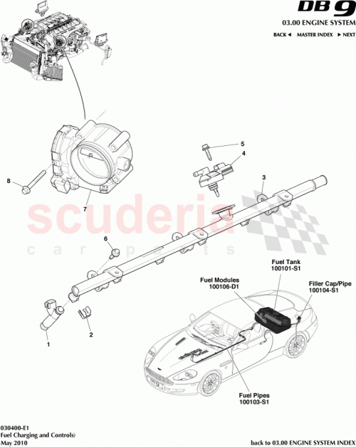Part Diagram for Aston Martin 6G43-34-10063