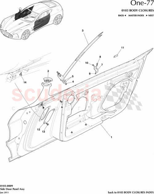 Part Diagram for Aston Martin DBYA02061-A