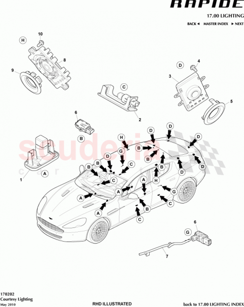 Part Diagram for Aston Martin AD4313D764AA