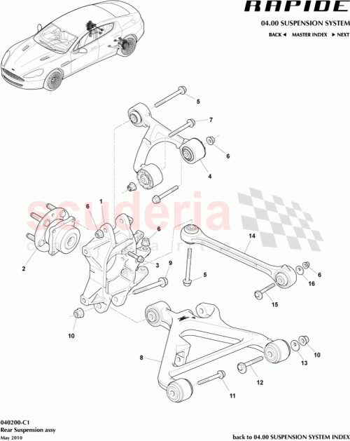 Part Diagram for Aston Martin AD43-5K978-AA