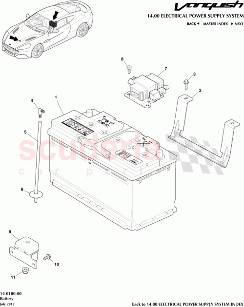 Part Diagram for Aston Martin AY93-10B739-AA