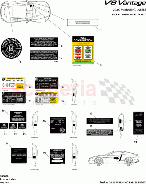 Part Diagram for Aston Martin 9G33975411DA
