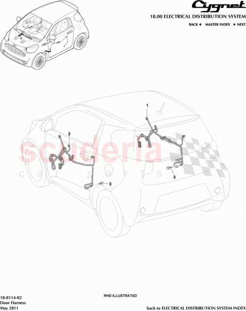 Part Diagram for Aston Martin 82151-74071