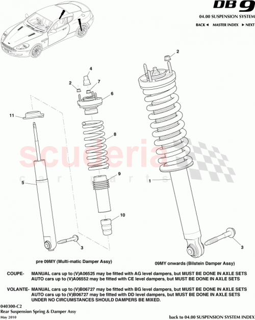Part Diagram for Aston Martin 703154