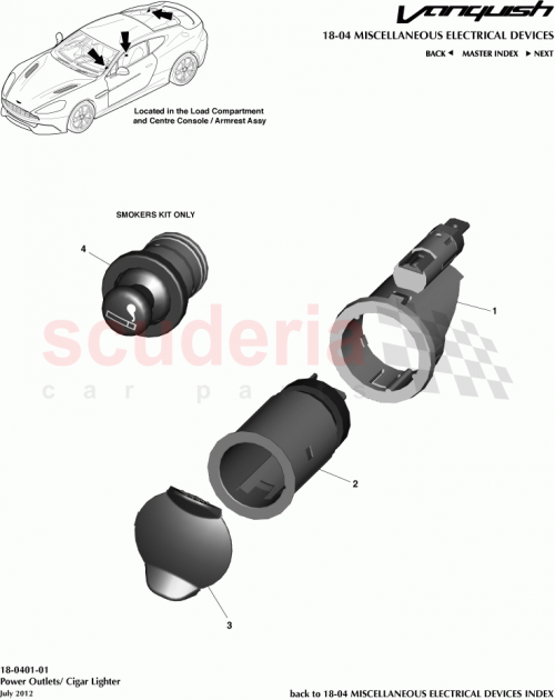 Part Diagram for Aston Martin 98BG-15K040-AA