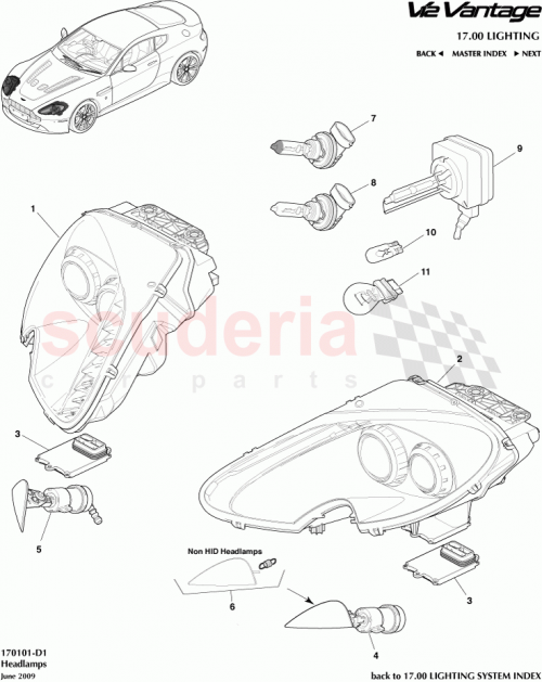 Part Diagram for Aston Martin 6G33-13W029-AD