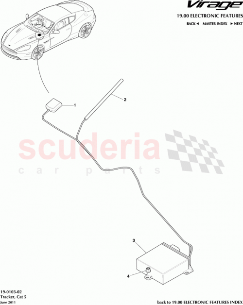 Part Diagram for Aston Martin 9G33-19H387-AB