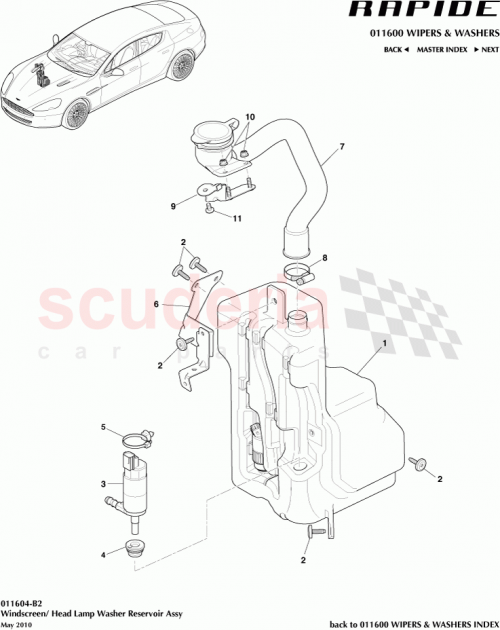 Part Diagram for Aston Martin 6G33-37-10501