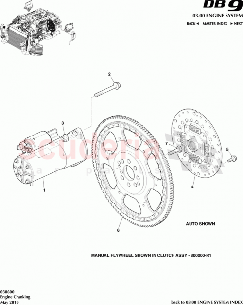 Part Diagram for Aston Martin 4G43-405073-AG