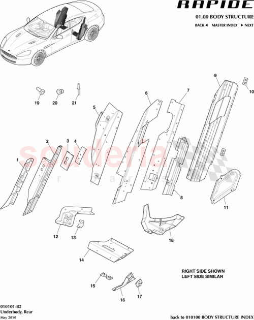 Part Diagram for Aston Martin GOAD43-A243B13-AA