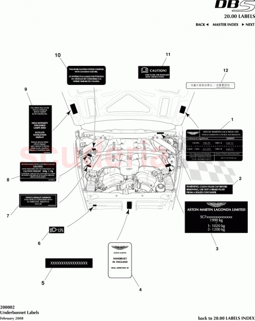 Part Diagram for Aston Martin 3W8319E935AB