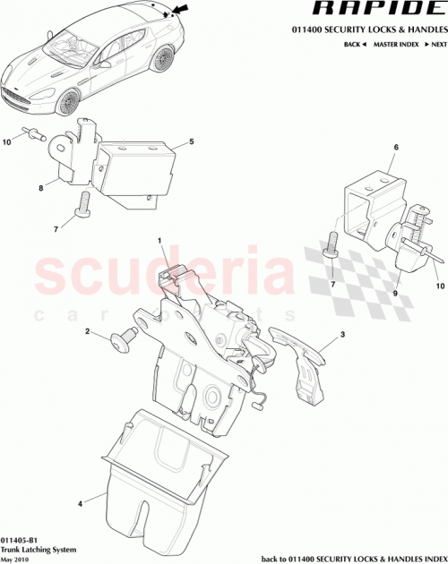 Part Diagram for Aston Martin 93BB-N404B05-AJ