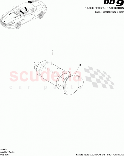 Part Diagram for Aston Martin 1R12-37-10409