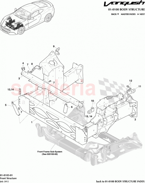 Part Diagram for Aston Martin DG43-10853-AB